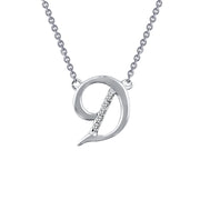 Sterling Silver Letter D Pendant Necklace
