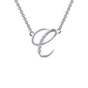 Sterling Silver Letter C Pendant Necklace