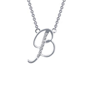 Sterling Silver Letter B Pendant Necklace