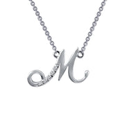 Sterling Silver Letter M Pendant Necklace