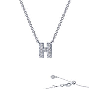 Sterling Silver Letter H Pendant Necklace