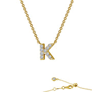 Sterling Silver Letter K Pendant Necklace