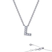 Sterling Silver Letter L Pendant Necklace