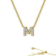Sterling Silver Letter M Pendant Necklace