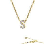 Sterling Silver Letter S Pendant Necklace