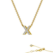 Sterling Silver Letter X Pendant Necklace