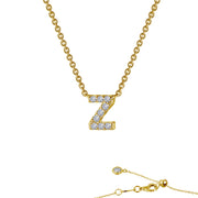 Sterling Silver Letter Z Pendant Necklace