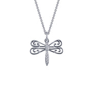 Sterling Silver Dragonfly Pendant Necklace