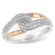 14K Two-Tone Gold Linked Diamond Ring
