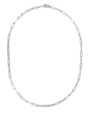 Sterling Silver 4MM Flat Paperclip Link Chain Necklace