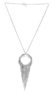 Sterling Silver Circle Fringe Necklace