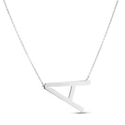 Sterling Silver A Letter Necklace