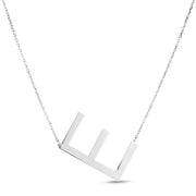 Sterling Silver E Letter Necklace