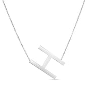 Sterling Silver H Letter Necklace