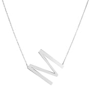 Sterling Silver M Letter Necklace