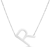 Sterling Silver R Letter Necklace