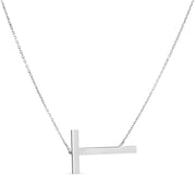 Sterling Silver T Letter Necklace