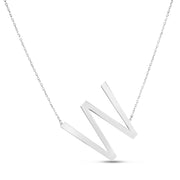 Sterling Silver W Letter Necklace