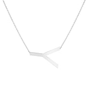 Sterling Silver Y Letter Necklace