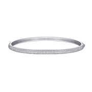 Sterling Silver 3-Row Shimmering Bangle