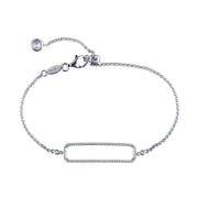 Sterling Silver Open Rectangle Bracelet"