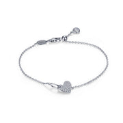 Sterling Silver Shimmering Heart Bracelet