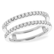 14K White Gold Diamond Straight Shared-Prong Engagement Ring Guard