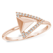 14K Rose Gold Diamond Pyramid Ring