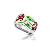 Sterling Silver Rose Nouveau Ring