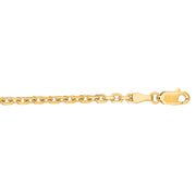 14K Yellow Gold 3.1mm Diamond Cut Cable Chain Necklace