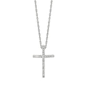 Sterling Silver .12 Carat Diamond Cross Necklace