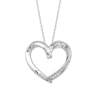 Sterling Silver Diamond Accent .03 Carat Heart Necklace