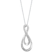 Sterling Silver Diamond Accent .03 Carat Infinity Necklace