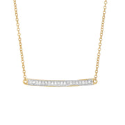 14K Yellow Gold .12 Carat Diamond Bar Necklace