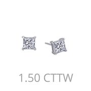 Sterling Silver 1.50 Carat Stud Earrings