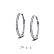 Sterling Silver 1.14 Carat Hoop Earrings