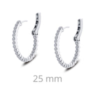 Sterling Silver 0.69 Carat Hoop Earrings