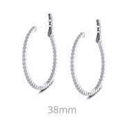 Sterling Silver 1.23 Carat Hoop Earrings