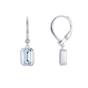 Sterling Silver Bezel-Set Drop Earrings