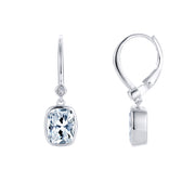 Sterling Silver Bezel-Set Drop Earrings