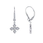 Sterling Silver Dainty Maltese Cross Drop Earrings