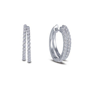 Sterling Silver 1.44 Carat Double-Hoop Earrings