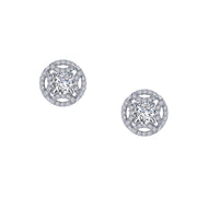 Sterling Silver Classy Button Stud Earrings