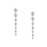 Sterling Silver 7-Star Dangle Earrings