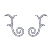 Sterling Silver Curvy Ear Climber Earrings