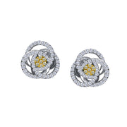 Sterling Silver Tri-Circle Stud Earrings
