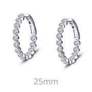 Sterling Silver 3.08 Carat Hoop Earrings