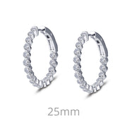 Sterling Silver 1.70 Carat Hoop Earrings