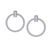 Sterling Silver Open Circle Drop Earrings