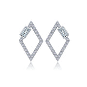 Sterling Silver Open Diamond Shaped Earrings